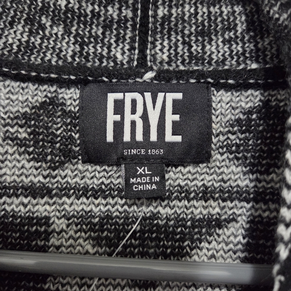 Frye Womens' Southwestern Patterned Jacquard Black & White Cardigan Size XL - Picture 7 of 11